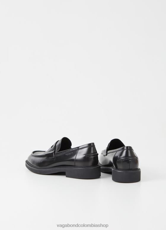 holgazán alex m calzado hombres Vagabond cuero pulido negro 0Z0FT279