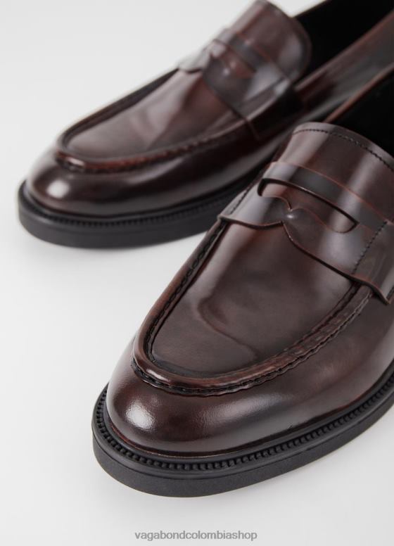 holgazán alex m calzado hombres Vagabond cuero pulido rojo oscuro 0Z0FT283