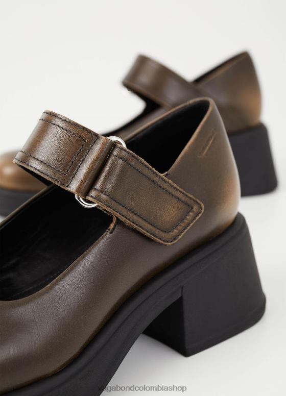 bombas de dorah calzado mujer Vagabond cepillado de cuero marrón 0Z0FT100