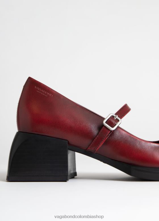 bombas vivian calzado mujer Vagabond cepillado de cuero rojo 0Z0FT96