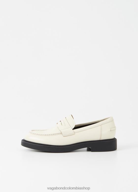 holgazán alex w calzado mujer Vagabond cuero pulido blanco roto 0Z0FT138