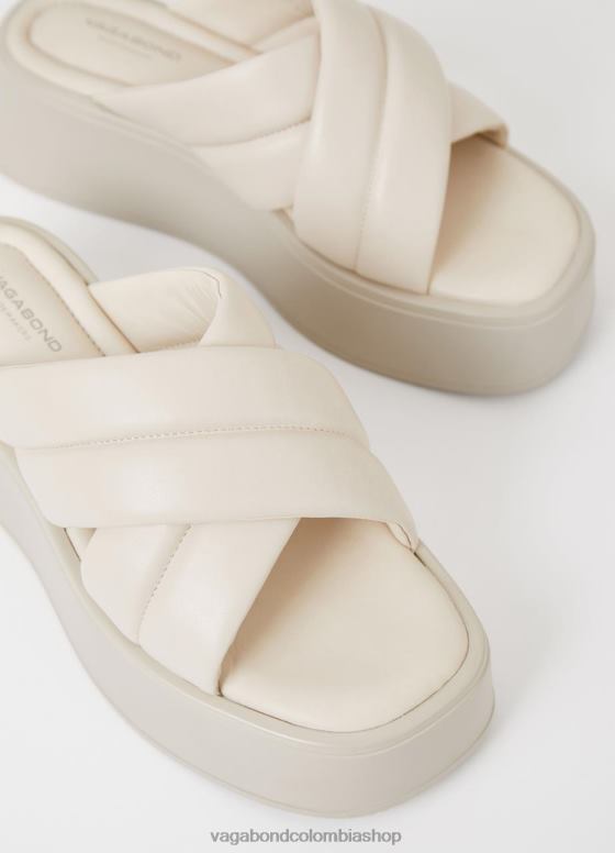 sandalias de corte calzado mujer Vagabond cuero blanco roto 0Z0FT60