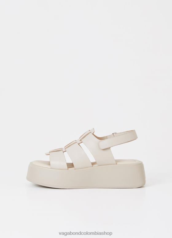 sandalias de corte calzado mujer Vagabond cuero blanco roto 0Z0FT71