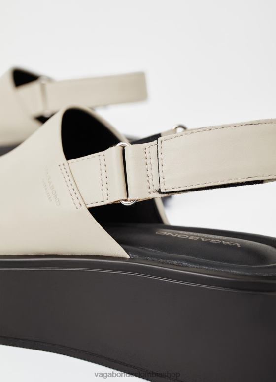 sandalias de corte calzado mujer Vagabond cuero blanco roto 0Z0FT84