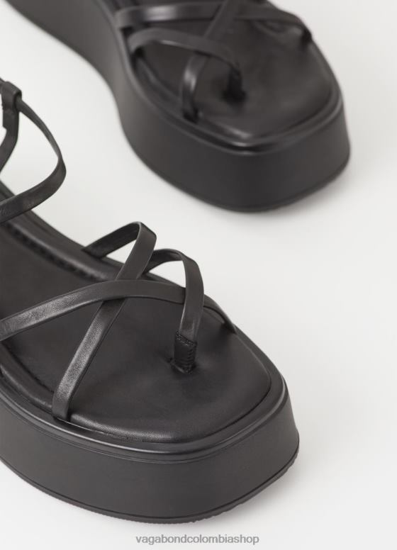 sandalias de corte calzado mujer Vagabond cuero negro 0Z0FT23
