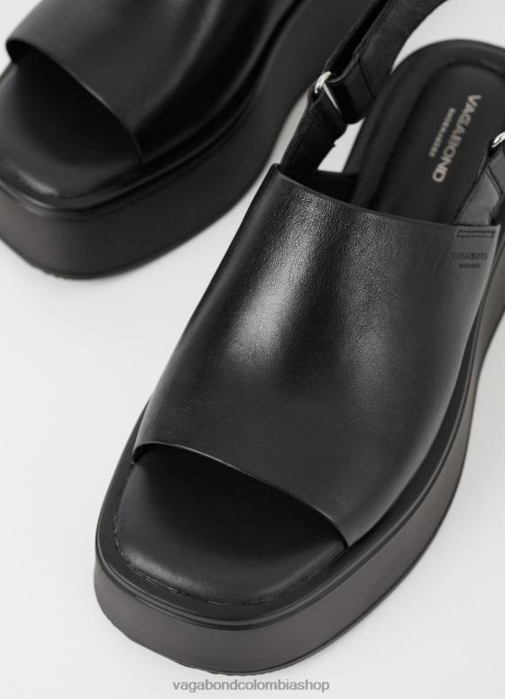 sandalias de corte calzado mujer Vagabond cuero negro 0Z0FT66