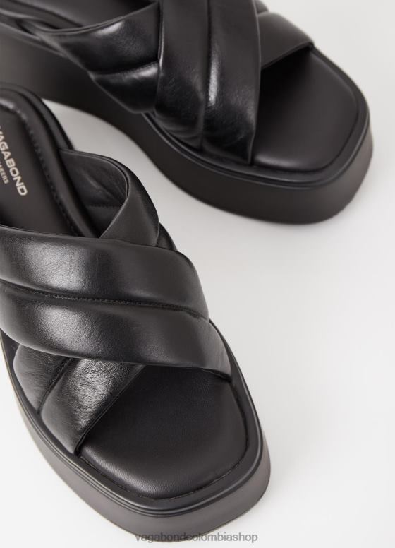sandalias de corte calzado mujer Vagabond cuero negro 0Z0FT67