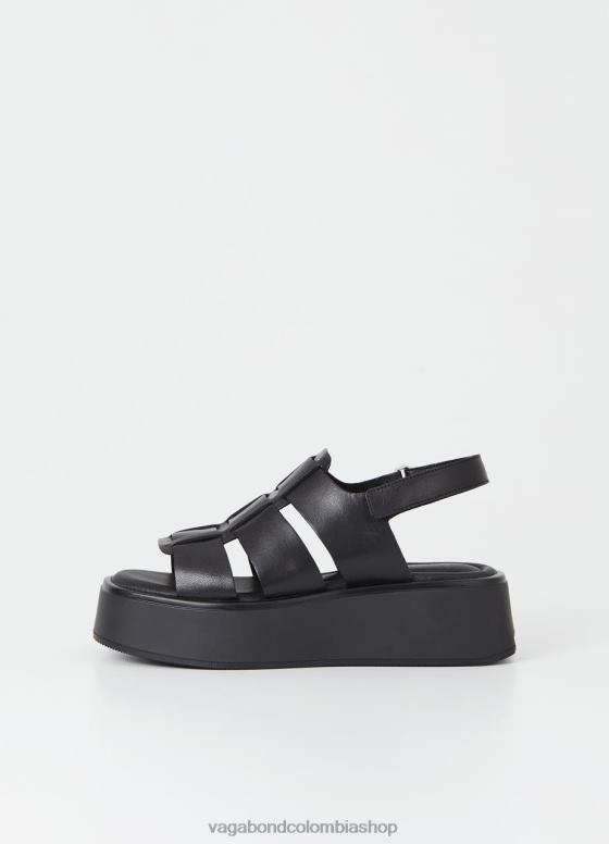 sandalias de corte calzado mujer Vagabond cuero negro 0Z0FT68