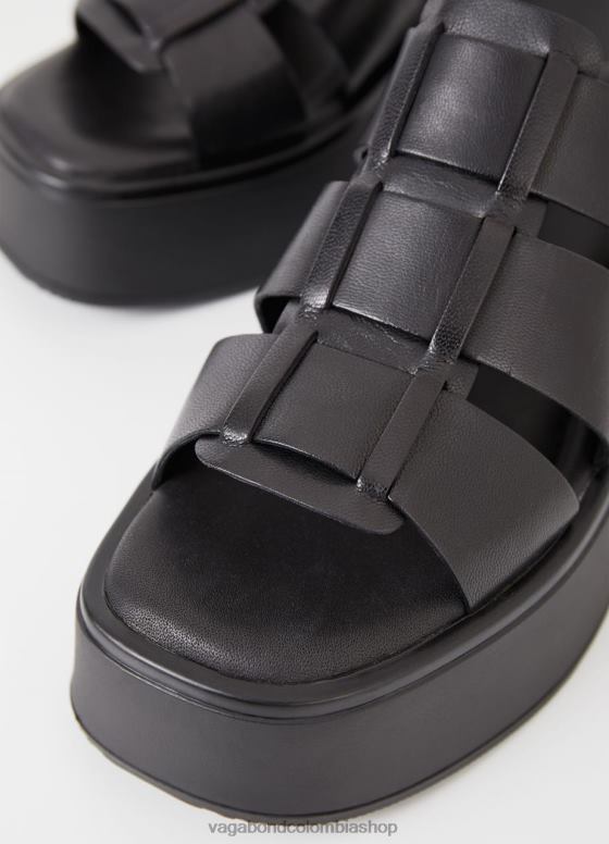 sandalias de corte calzado mujer Vagabond cuero negro 0Z0FT68