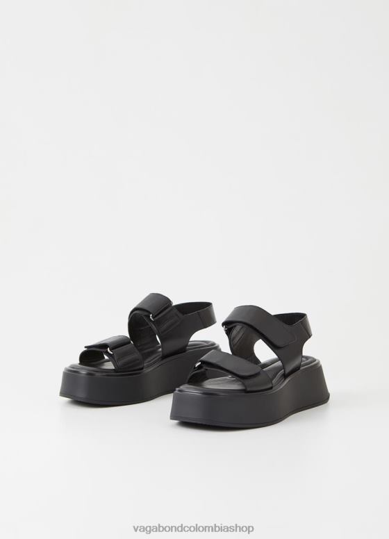 sandalias de corte calzado mujer Vagabond cuero negro 0Z0FT72