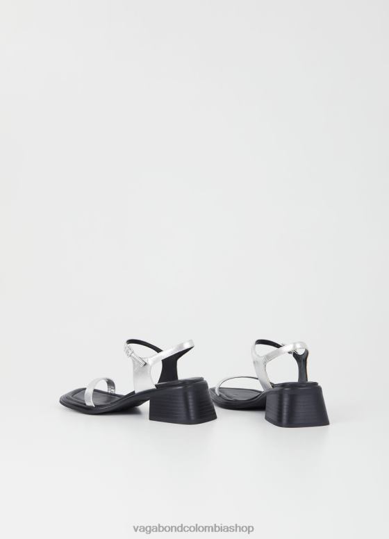 sandalias inés calzado mujer Vagabond cuero metalizado plata 0Z0FT55