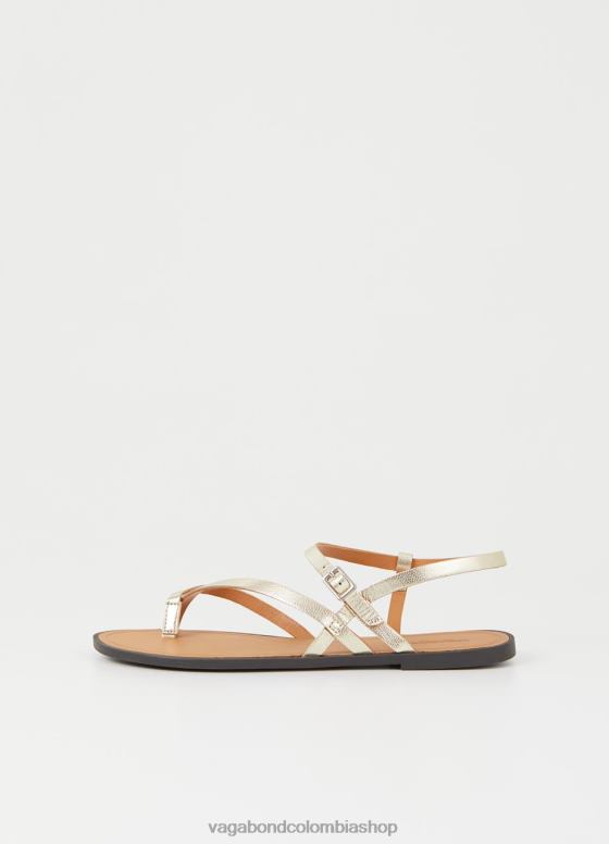 sandalias tia 2.0 calzado mujer Vagabond cuero metalizado dorado 0Z0FT34