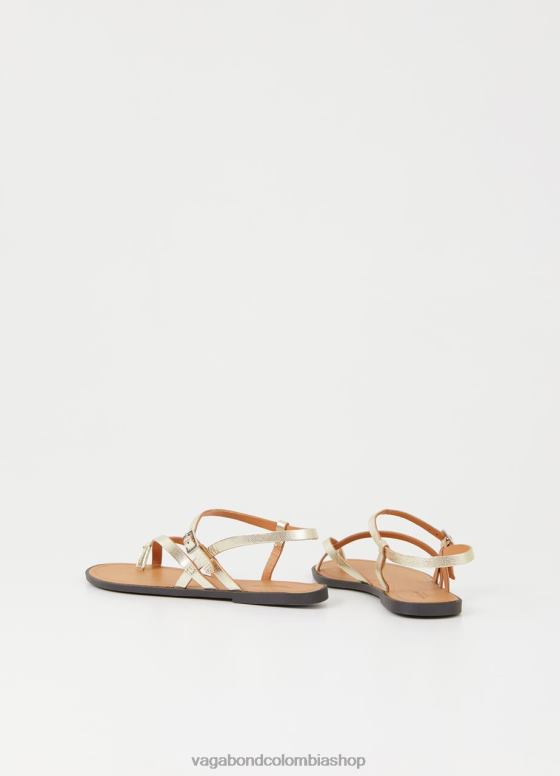sandalias tia 2.0 calzado mujer Vagabond cuero metalizado dorado 0Z0FT34
