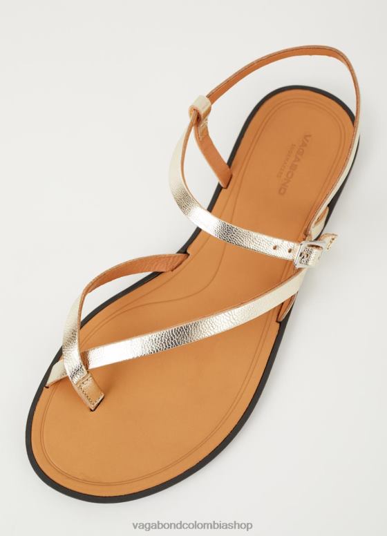 sandalias tia 2.0 calzado mujer Vagabond cuero metalizado dorado 0Z0FT34