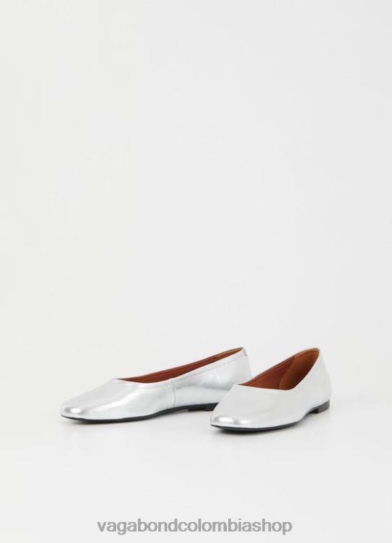 jolín zapatos calzado mujer Vagabond cuero metalizado plata 0Z0FT16