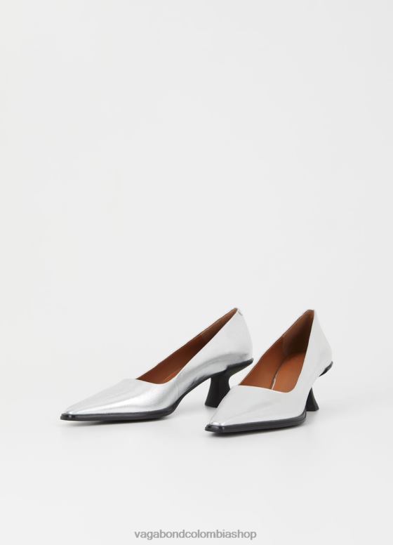 bombas de hasta calzado mujer Vagabond cuero metalizado plata 0Z0FT113