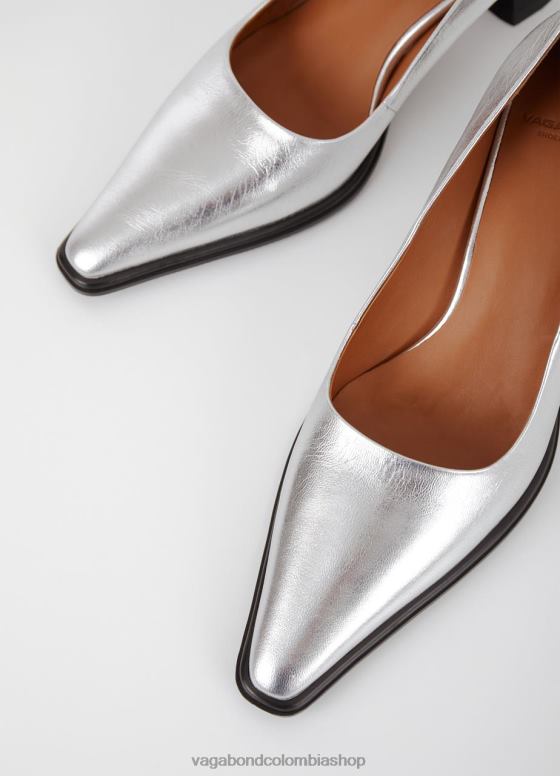 bombas de hasta calzado mujer Vagabond cuero metalizado plata 0Z0FT113