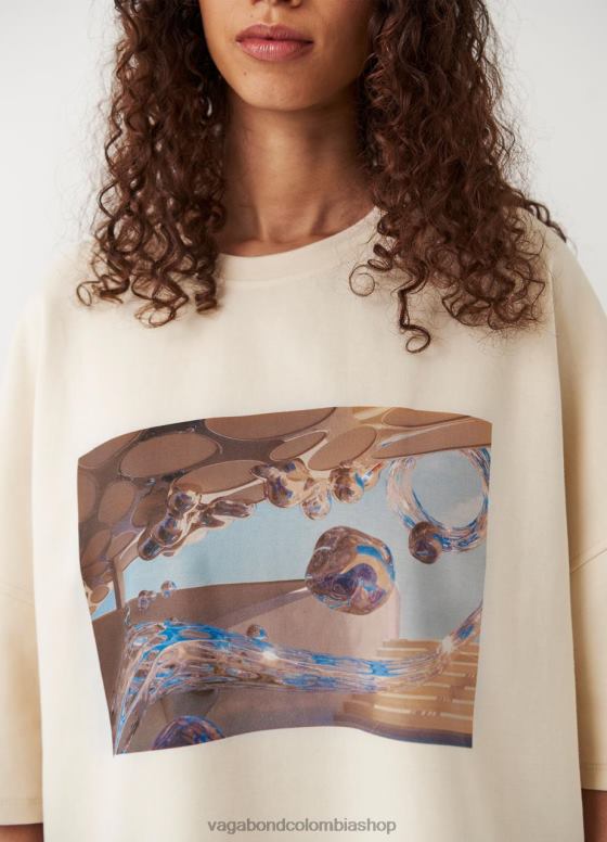 camiseta boxy x micky ho vestir mujer Vagabond textil blanco roto 0Z0FT258