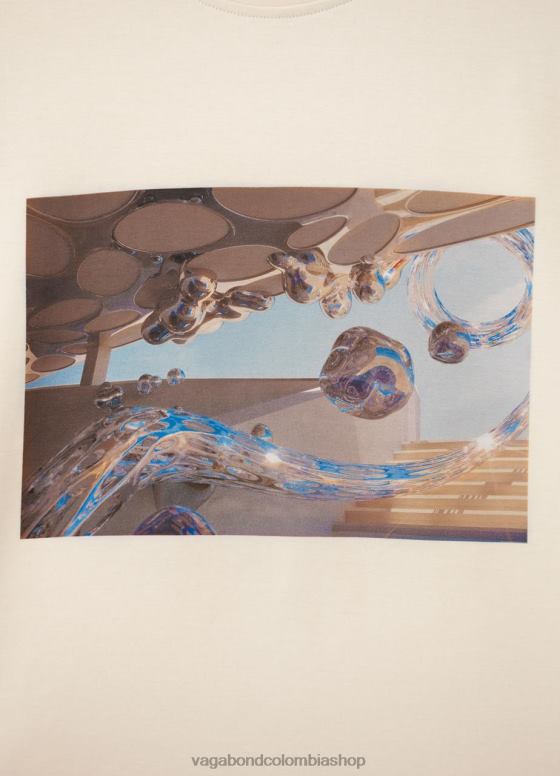 camiseta boxy x micky ho vestir mujer Vagabond textil blanco roto 0Z0FT258